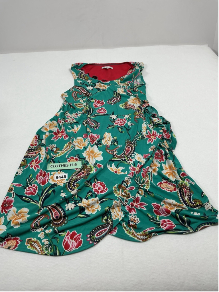 Womans Excellent Cond. Robbie Bee Pullover Sleeveless Midi Wrap Dress Pxl Green
